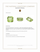 0.91 Ct. Yellowish Green Peridot from Tanzania Appraisal