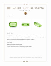 0.95 Ct. Yellowish Green Peridot from Tanzania Appraisal