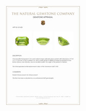 2.24 Ct. Yellowish Green Peridot from Pakistan Appraisal