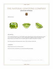 2.10 Ct. Yellowish Green Peridot from Pakistan Appraisal