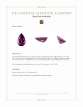 2.63 Ct. Purplish Pink Garnet from Tanzania Appraisal