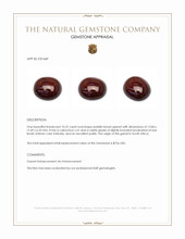 10.37 Ct. Reddish Brown Cabochon Garnet from South Africa Appraisal