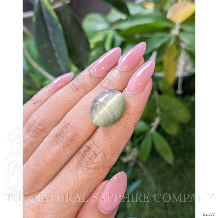 27.74 Ct. Green Cabochon Chrysoberyl from Ceylon (Sri Lanka)