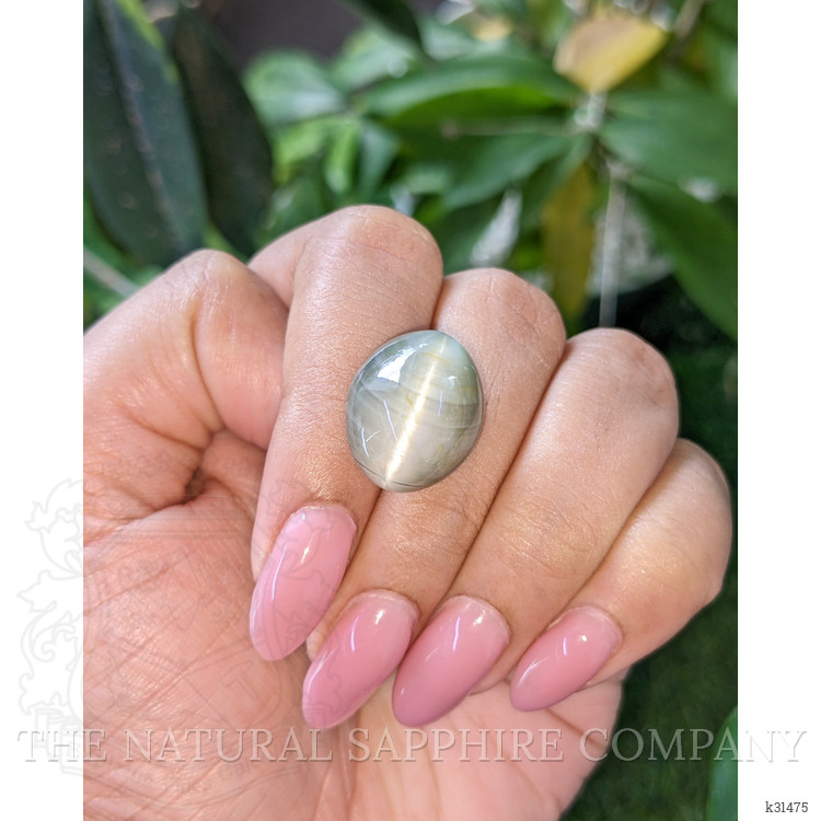 27.74 Ct. Green Cabochon Chrysoberyl from Ceylon (Sri Lanka)