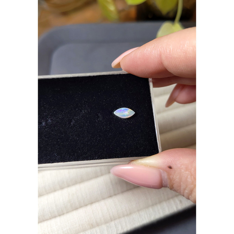 0.37 Ct. Multi Color Cabochon White Opal (Light Opal) from Australia
