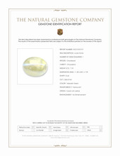 7.18 Ct. Yellowish Green Cabochon Chrysoberyl from Ceylon (Sri Lanka) Scan Report