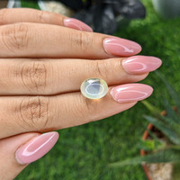 7.18 Ct. Yellowish Green Cabochon Chrysoberyl from Ceylon (Sri Lanka) Life Style