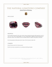 2.82 Ct. Purplish Pink Garnet from Tanzania Appraisal