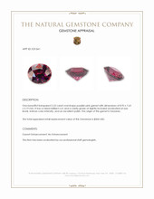 2.52 Ct. Purplish Pink Garnet from Tanzania Appraisal