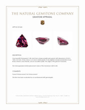 1.88 Ct. Purplish Pink Garnet from Tanzania Appraisal