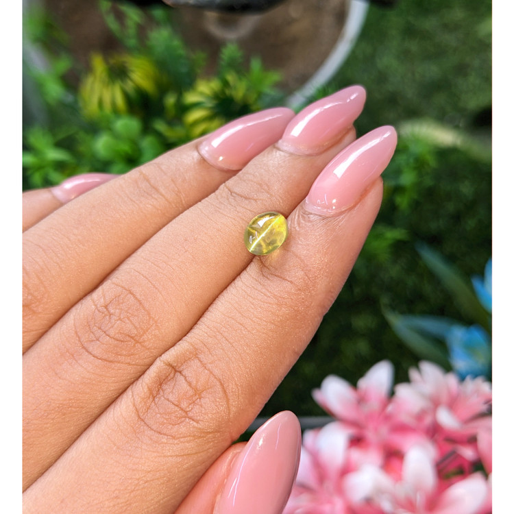 2.33 Ct. Greenish Yellow Cabochon Chrysoberyl from Tanzania