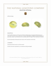 1.88 Ct. Yellowish Green Cabochon Chrysoberyl from Tanzania Appraisal