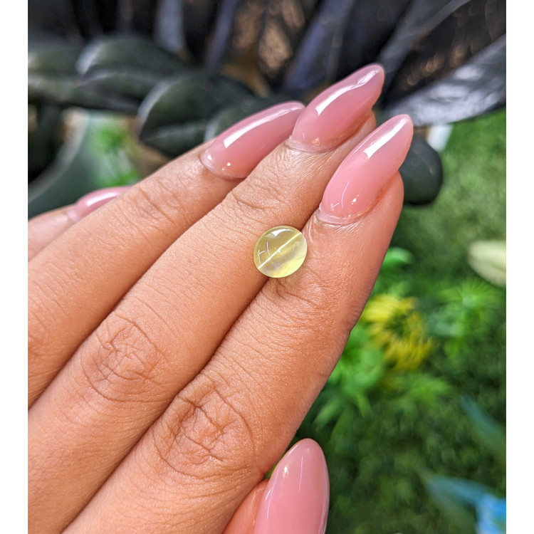1.88 Ct. Yellowish Green Cabochon Chrysoberyl from Tanzania
