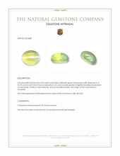 5.20 Ct. Yellowish Green Cabochon Chrysoberyl from Tanzania Appraisal