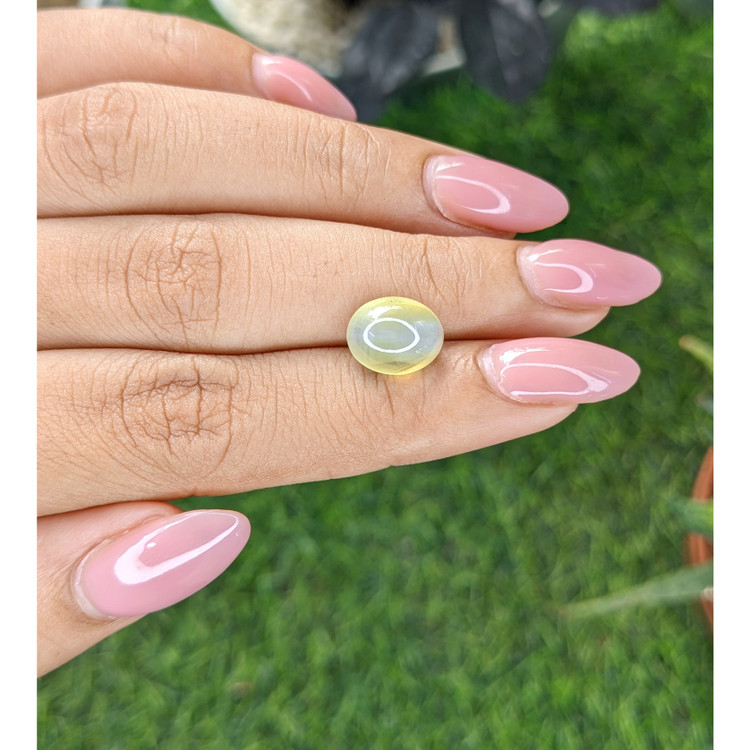 5.20 Ct. Yellowish Green Cabochon Chrysoberyl from Tanzania
