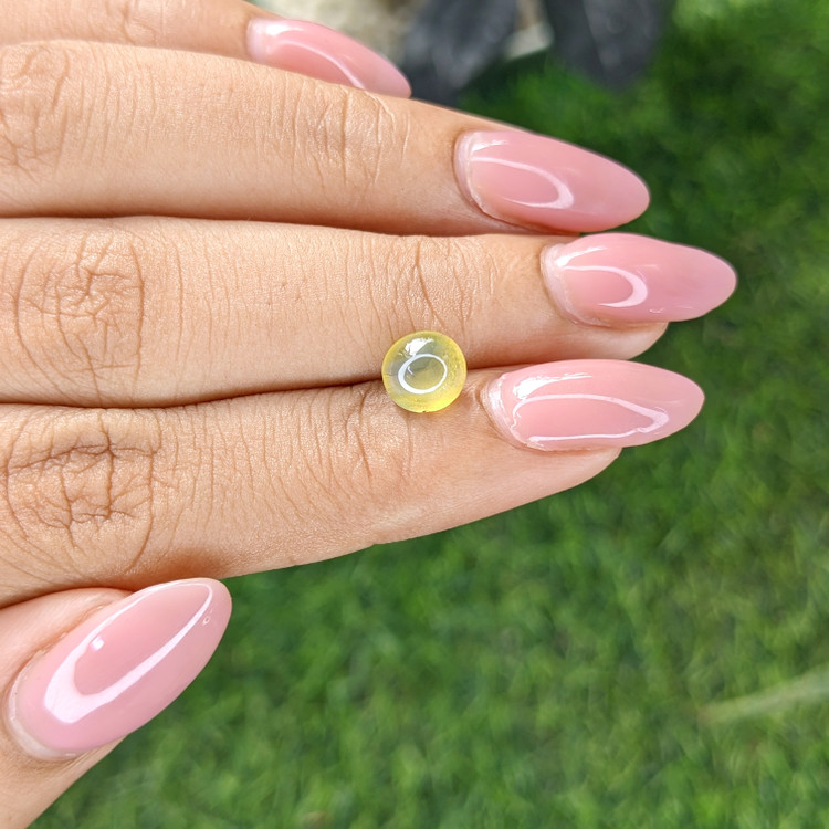2.02 Ct. Yellowish Green Cabochon Chrysoberyl from Madagascar