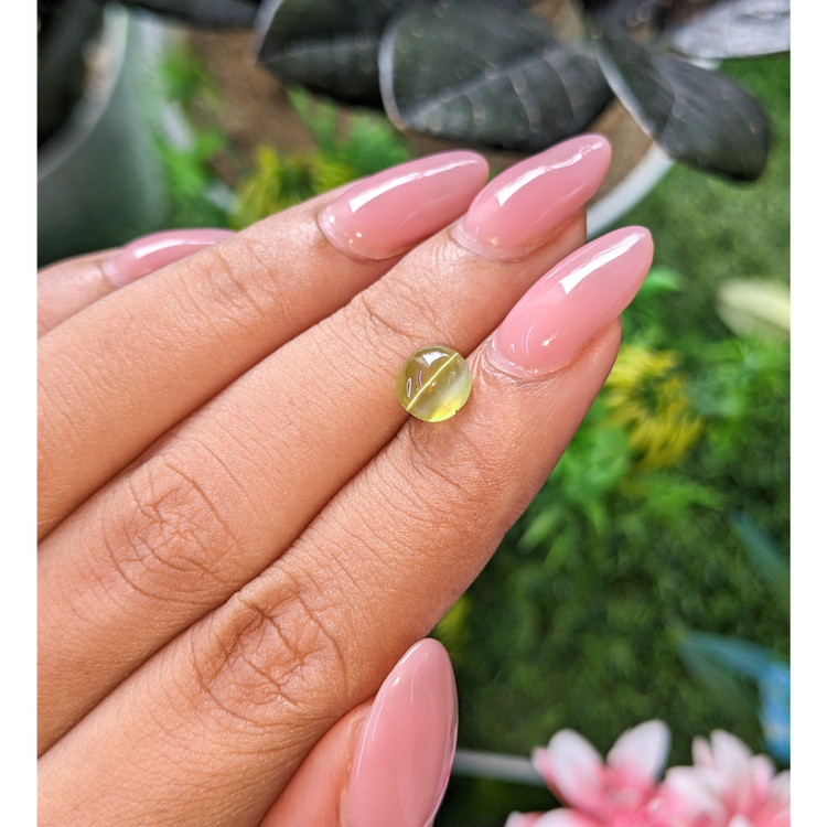 2.02 Ct. Yellowish Green Cabochon Chrysoberyl from Madagascar