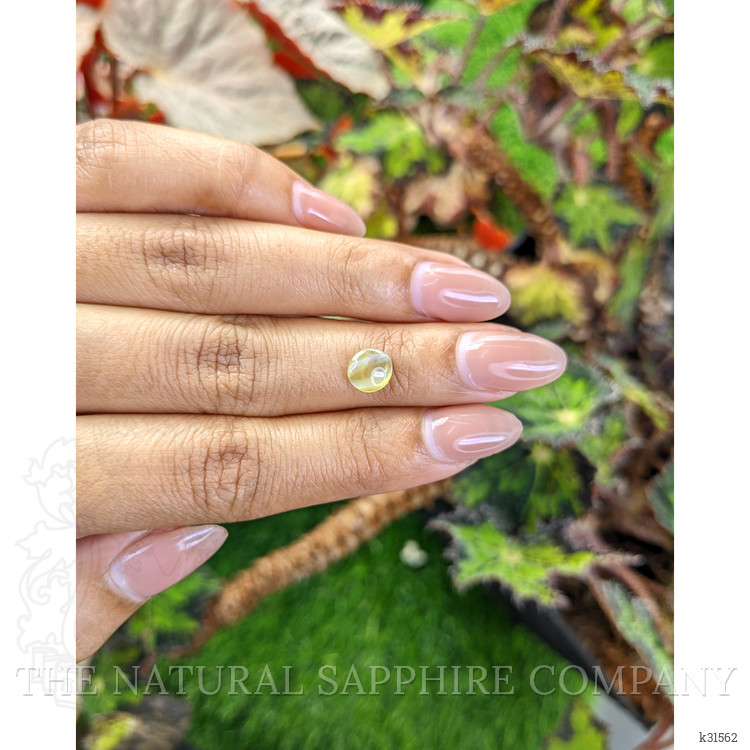 1.11 Ct. Greenish Yellow Cabochon Chrysoberyl from Ceylon (Sri Lanka)