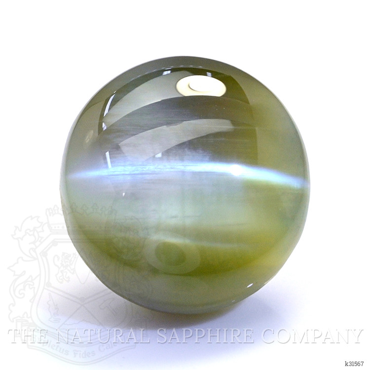 6.87 Ct. Brownish Green Cabochon Chrysoberyl from Ceylon (Sri Lanka)
