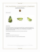 2.14 Ct. Yellowish Green Chrysoberyl from Ceylon (Sri Lanka) Appraisal