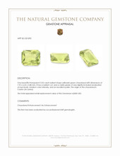 2.05 Ct. Yellowish Green Chrysoberyl from Ceylon (Sri Lanka) Appraisal