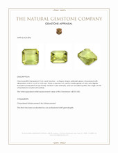 2.44 Ct. Yellowish Green Chrysoberyl from Ceylon (Sri Lanka) Appraisal