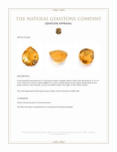8.51 Ct. Orangish Yellow Citrine from Brazil Appraisal