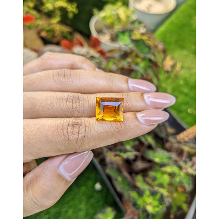 11.37 Ct. Orangish Yellow Citrine from Brazil