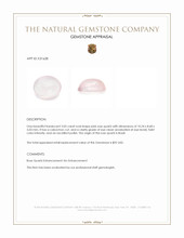 3.05 Ct. Pink Cabochon Rose Quartz from Brazil Appraisal