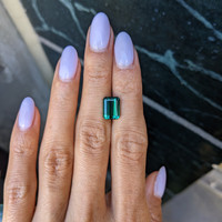 3.68 Ct. Bluish Green Tourmaline from Brazil Life Style