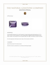 0.70 Ct. Purple Spinel from Ceylon (Sri Lanka) Appraisal