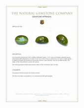 11.81 Ct. Yellowish Green Cabochon Chrysoberyl from Ceylon (Sri Lanka) Appraisal
