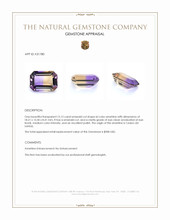 15.13 Ct. Bi Color Ametrine from Ceylon (Sri Lanka) Appraisal