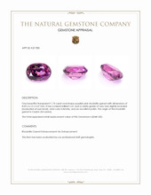 1.74 Ct. Purplish Pink Rhodolite Garnet from Ceylon (Sri Lanka) Appraisal