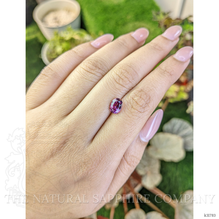 1.74 Ct. Purplish Pink Rhodolite Garnet from Ceylon (Sri Lanka)