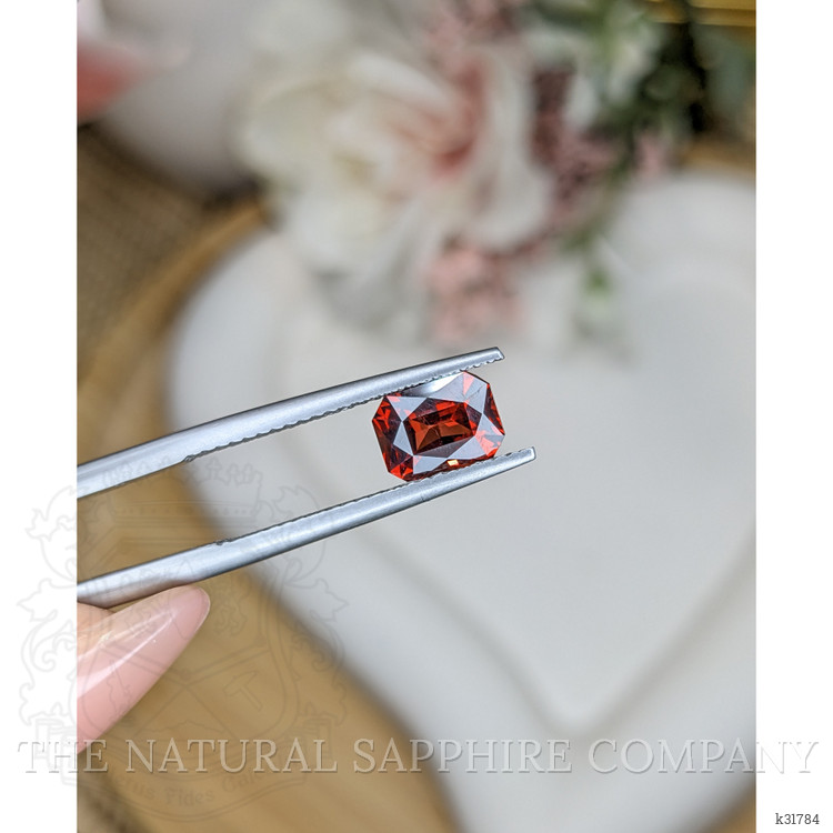 1.67 Ct. Orangish Red Garnet from Ceylon (Sri Lanka)