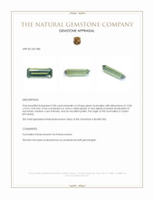 2.84 Ct. Green Tourmaline from Ceylon (Sri Lanka) Appraisal