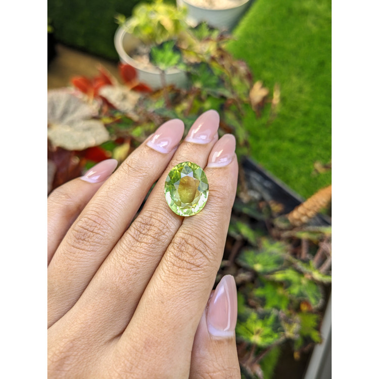 14.35 Ct. Yellowish Green Prasiolite from Brazil
