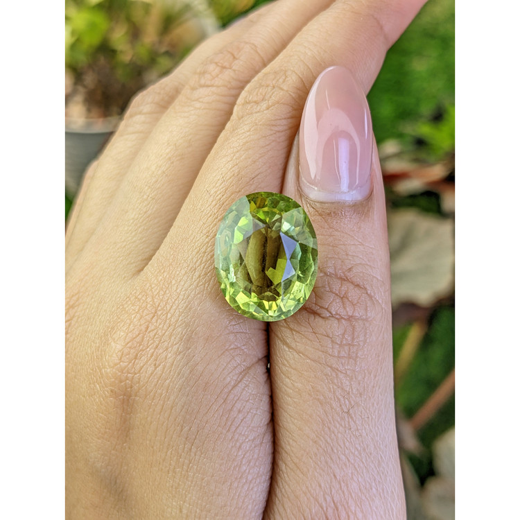 14.21 Ct. Yellowish Green Prasiolite from Brazil