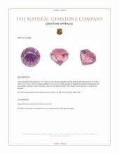 1.31 Ct. Pinkish Purple Spinel from Ceylon (Sri Lanka) Appraisal