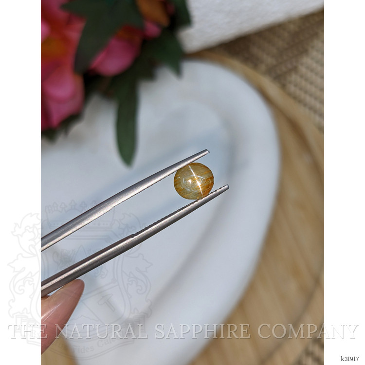1.53 Ct. Yellowish Brown Cabochon Chrysoberyl from Ceylon (Sri Lanka)