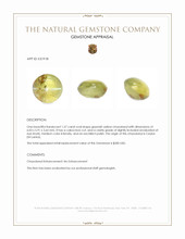 1.27 Ct. Greenish Yellow Cabochon Chrysoberyl from Ceylon (Sri Lanka) Appraisal
