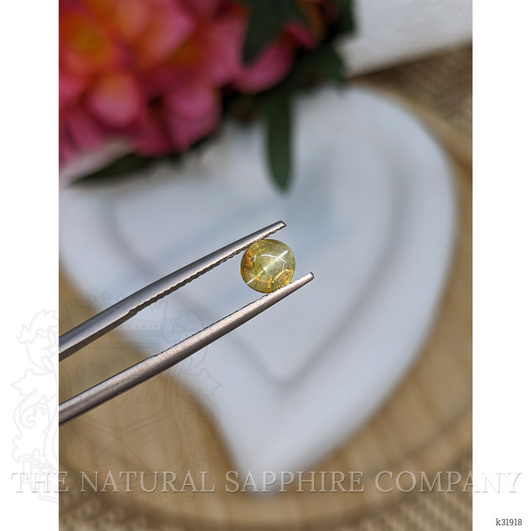 1.27 Ct. Greenish Yellow Cabochon Chrysoberyl from Ceylon (Sri Lanka)