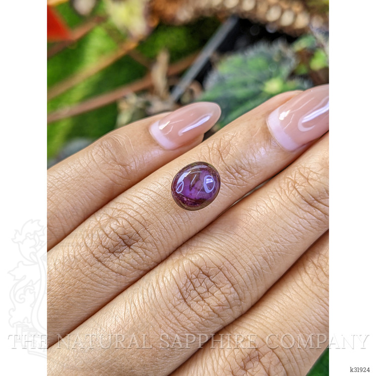 4.73 Ct. Purple Cabochon Star Spinel from Ceylon (Sri Lanka)