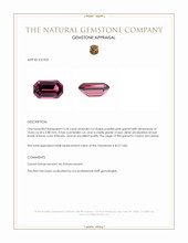 3.18 Ct. Purplish Pink Garnet from Ceylon (Sri Lanka) Appraisal