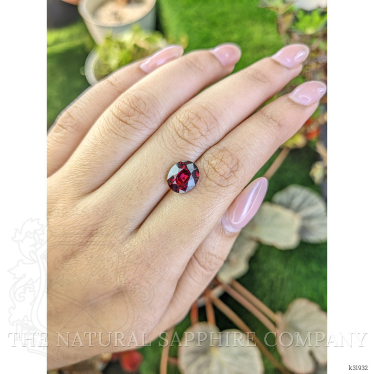 3.48 Ct. Purplish Red Garnet from Ceylon (Sri Lanka)