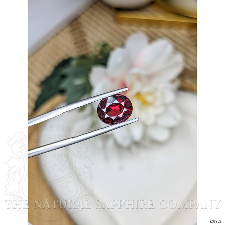 3.48 Ct. Purplish Red Garnet from Ceylon (Sri Lanka)