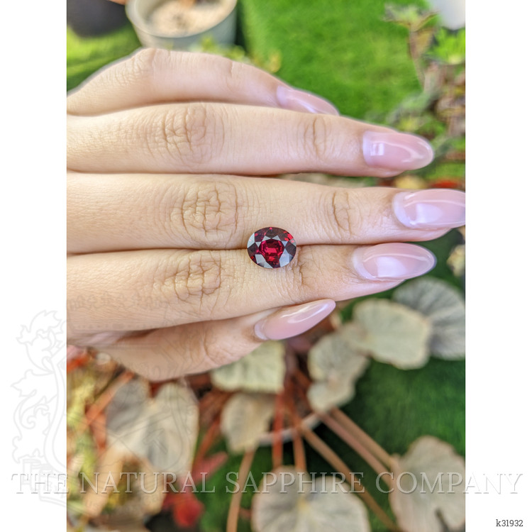 3.48 Ct. Purplish Red Garnet from Ceylon (Sri Lanka)