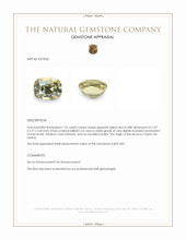 1.76 Ct. Greenish Yellow Zircon from Ceylon (Sri Lanka) Appraisal