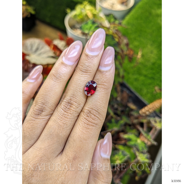 3.47 Ct. Purplish Red Garnet from Ceylon (Sri Lanka)
